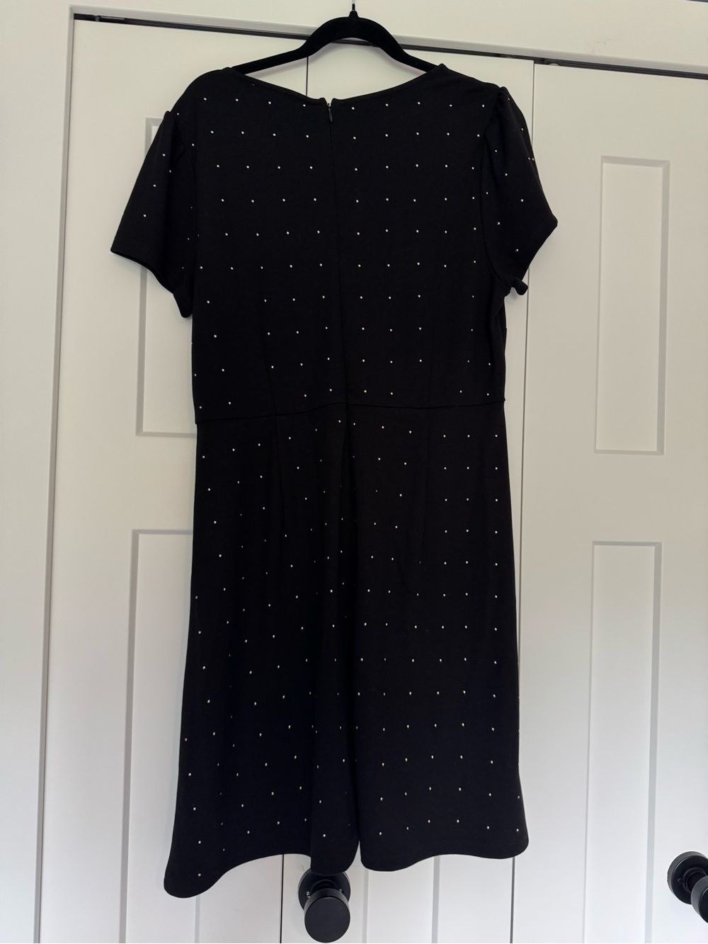 LOFT Black Dress with Gold Stud Accents -14
